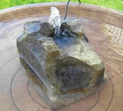Granite Rock Bird Bath Bubbler