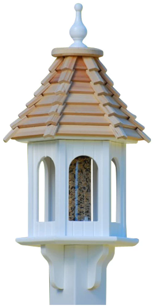 Gazebo Bird Feeder-Vinyl With Cypress Roof 10x28 - Image 2