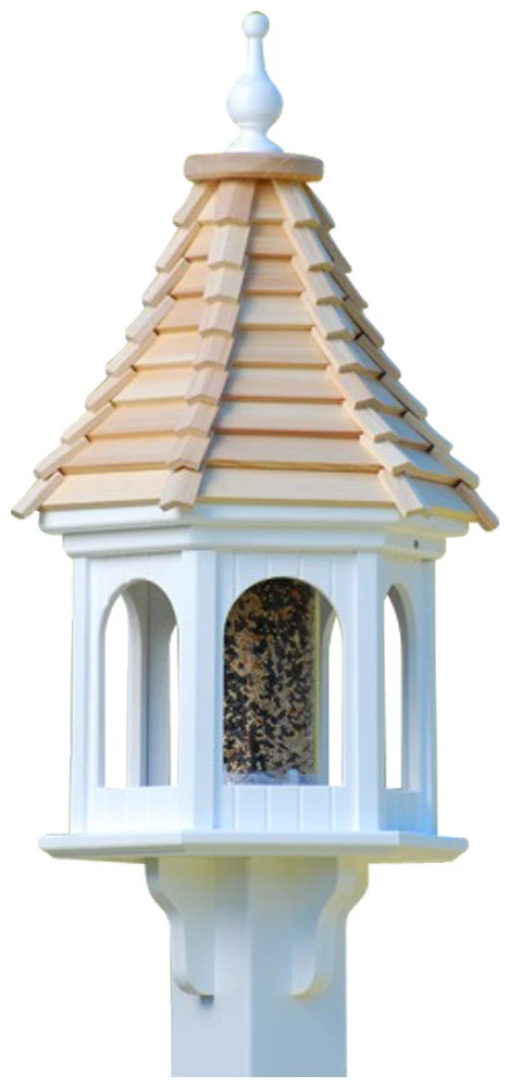 Gazebo Bird Feeder-Vinyl With Cypress Roof 12x28 - Image 2