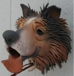 Collie Ceramic Birdhouse