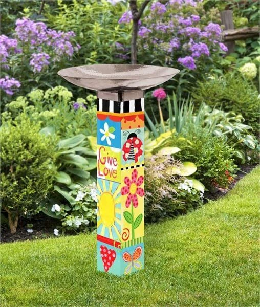 Folk Garden Tall Bird Bath - Image 2