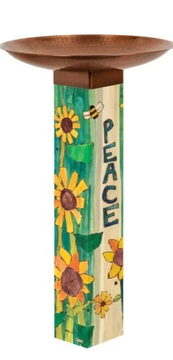 Peace Pedestal Bird Bath- Retired Design