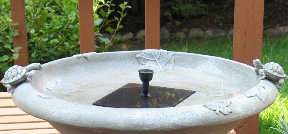 Country Gardens Tall Solar Fountain Birdbath - Image 3