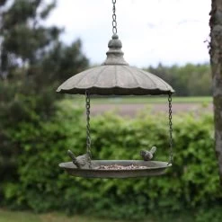 ESSCHERT DESIGN Antique Hanging Tray Bird Feeder